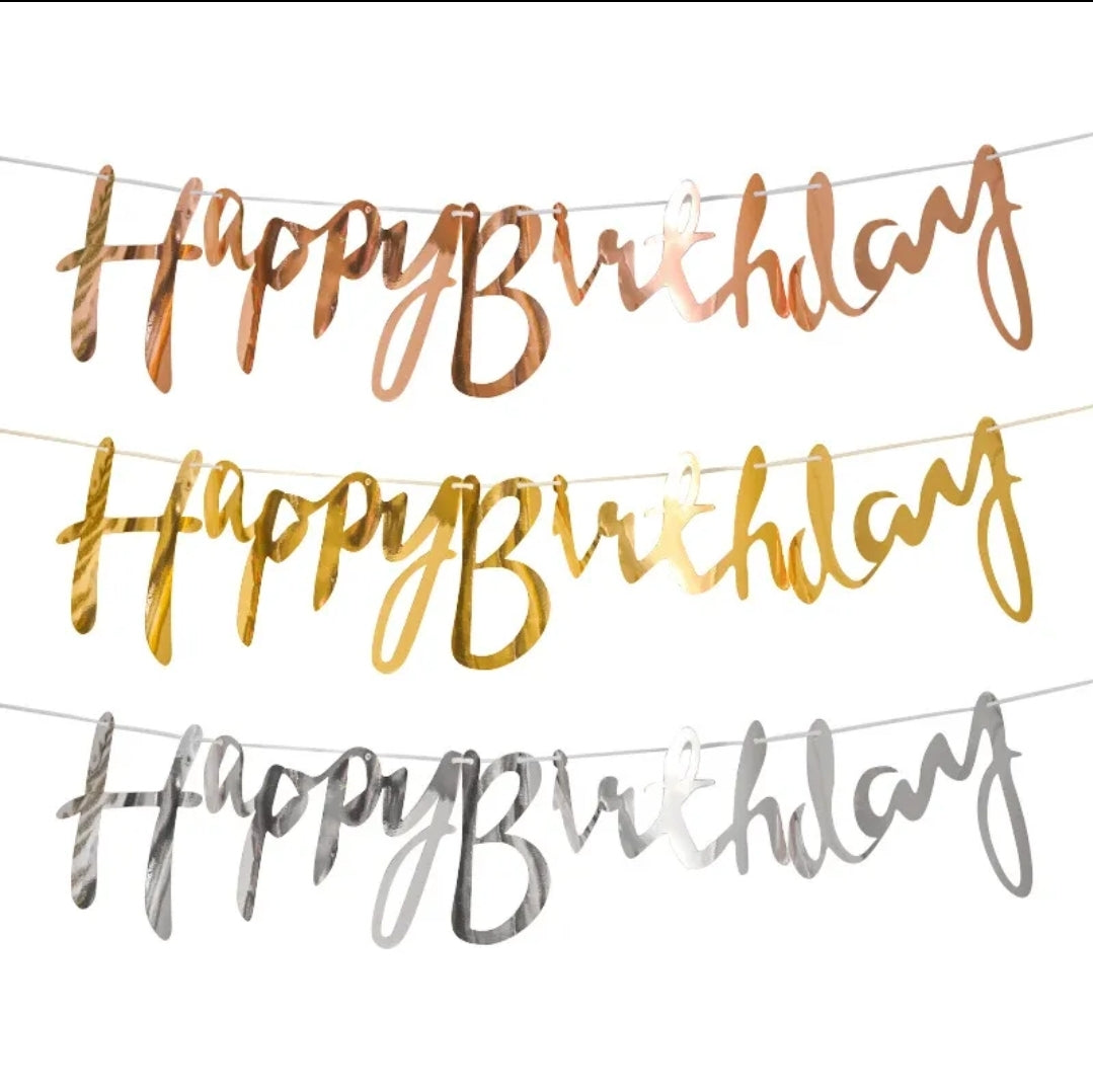 Happy birthday slinger zilver