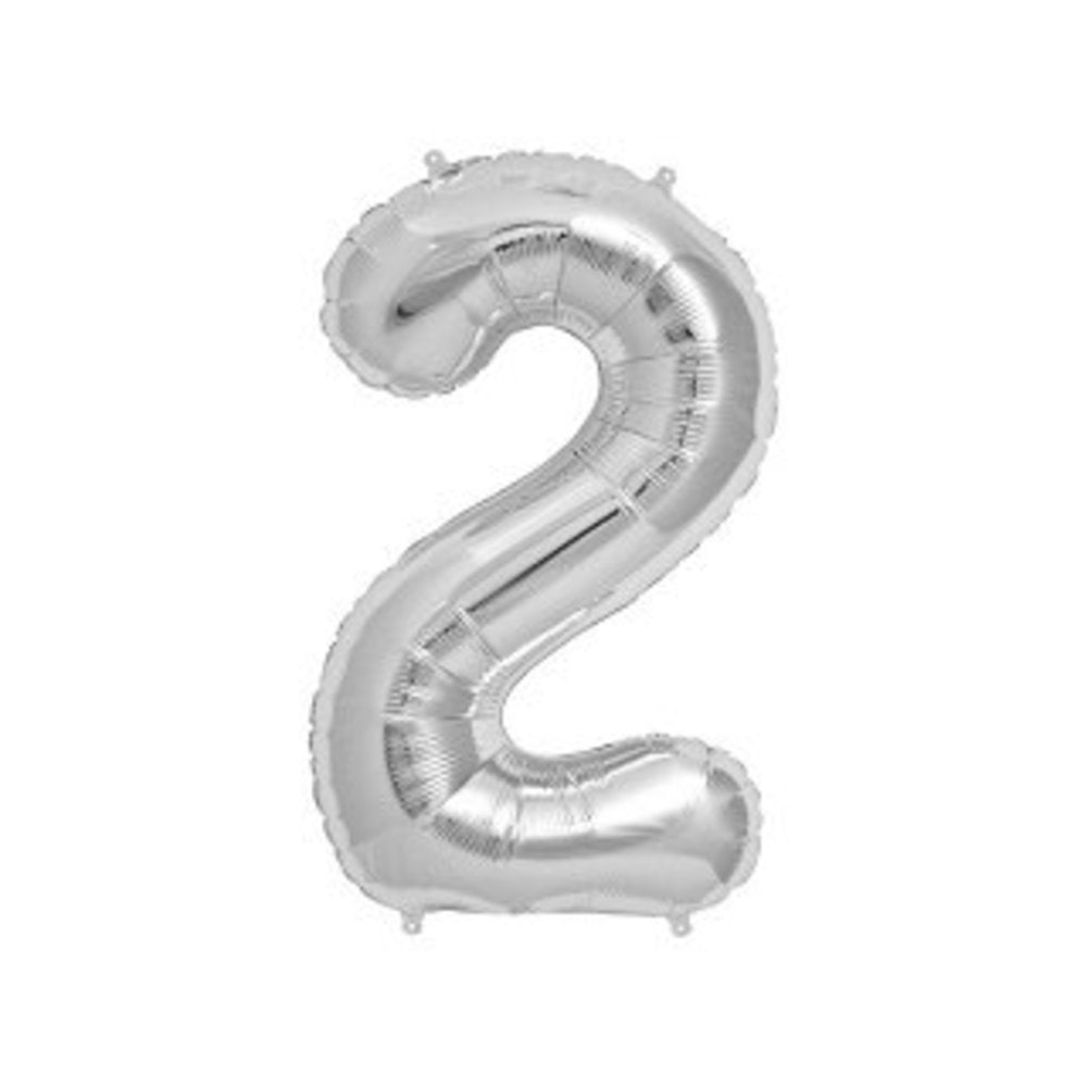 Cijferballon 2 zilver
