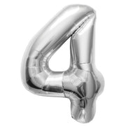 Cijferballon 4 zilver