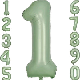 Cijferballon Happy-Tails groen  1 t/m 7